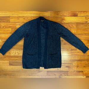Banana Republic Women's Small Oversized Knit Cardigan Sweater Navy Blue Grandpa